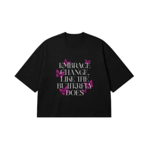 تیشرت باکسی انگیزشی طرح Embrace Change کد 13850