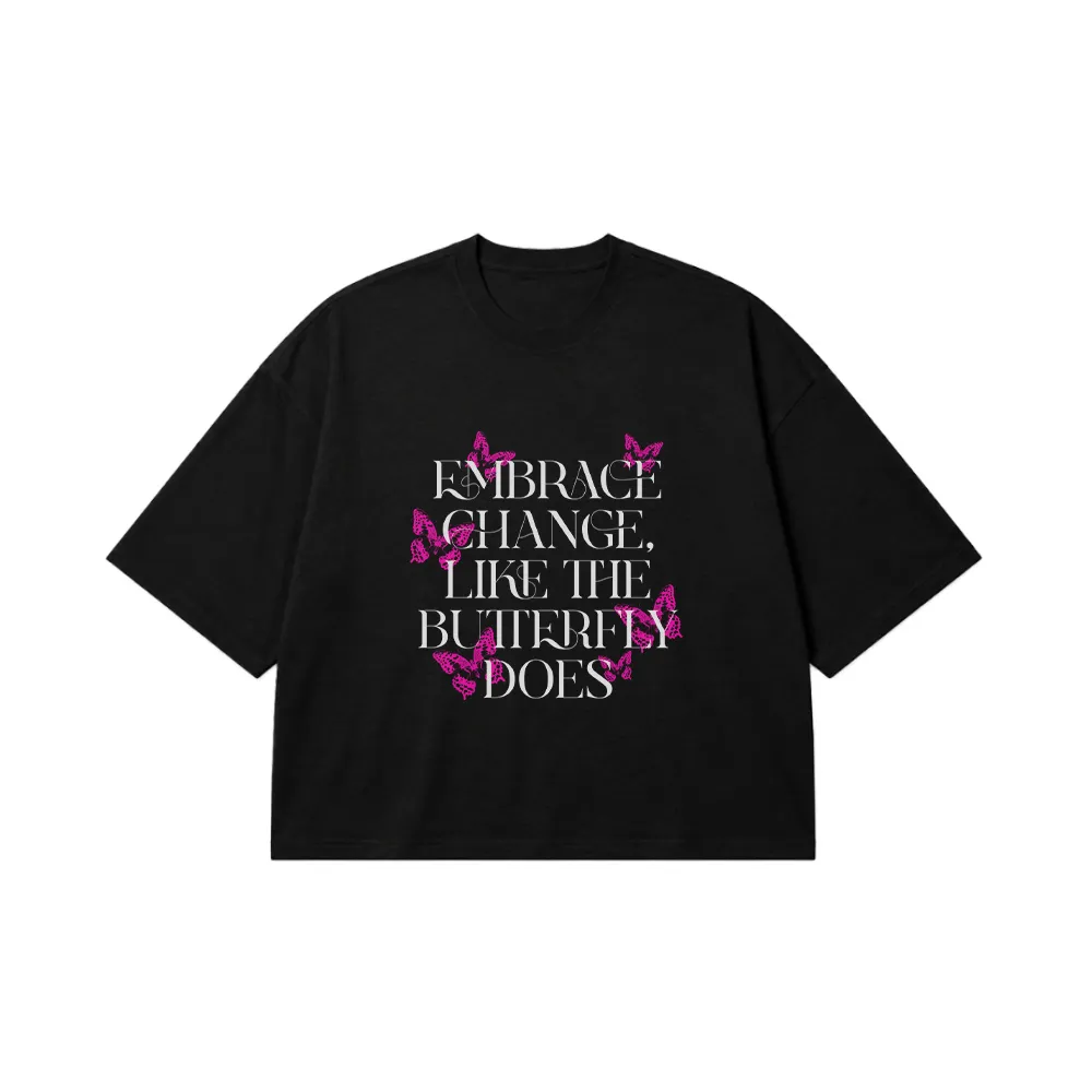 تیشرت باکسی انگیزشی طرح Embrace Change کد 13850