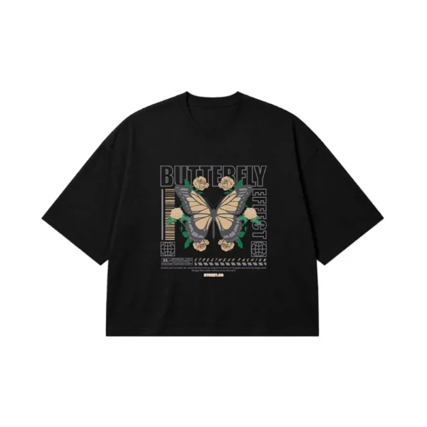 تیشرت باکسی پروانه طرح Butterfly Effect کد 13926