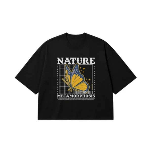 تیشرت باکسی پروانه طرح Nature Metamorphosis کد 13929