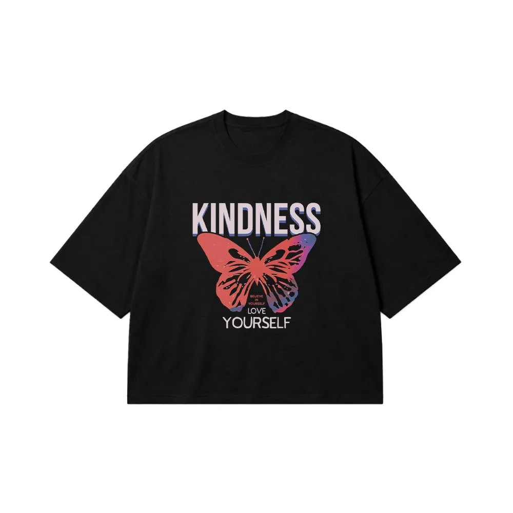 تیشرت باکسی خوددوستی طرح Kindness Love Yourself کد 13946