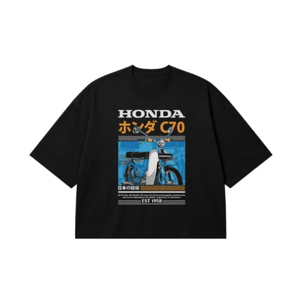 تیشرت باکسی هوندا طرح موتور سی۷۰ (Honda C70) کد 13999