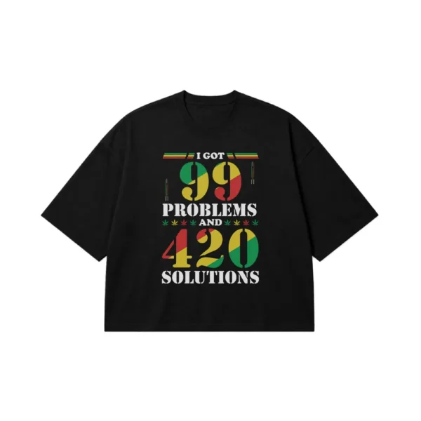 تیشرت باکسی کانابیس طرح 99 Problems 420 Solutions کد 14059
