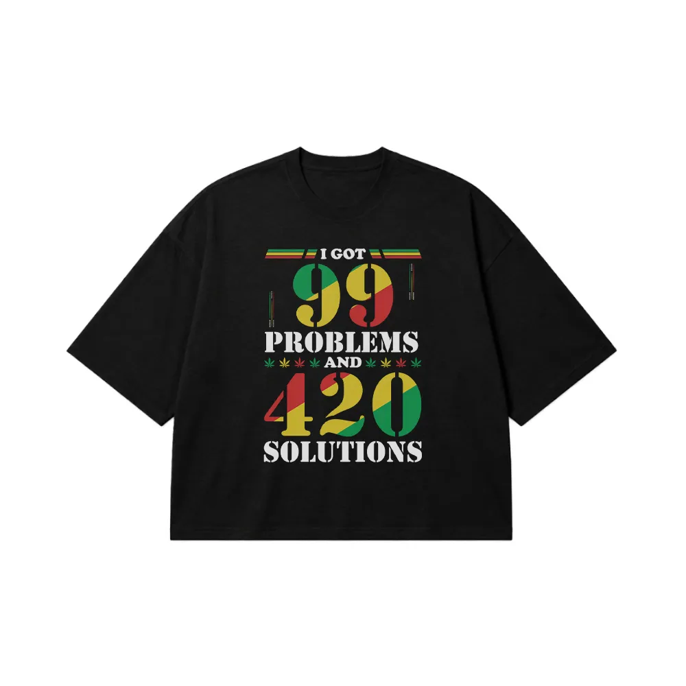 تیشرت باکسی کانابیس طرح 99 Problems 420 Solutions کد 14059