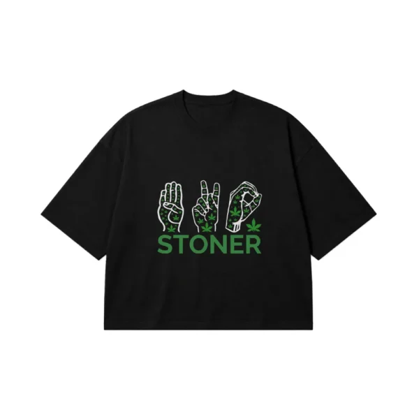 تیشرت باکسی کانابیس طرح Stoner کد 14060
