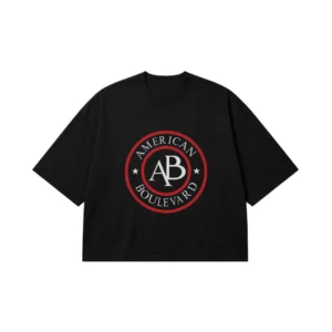 تیشرت باکسی لوگو American Boulevard کد 1407