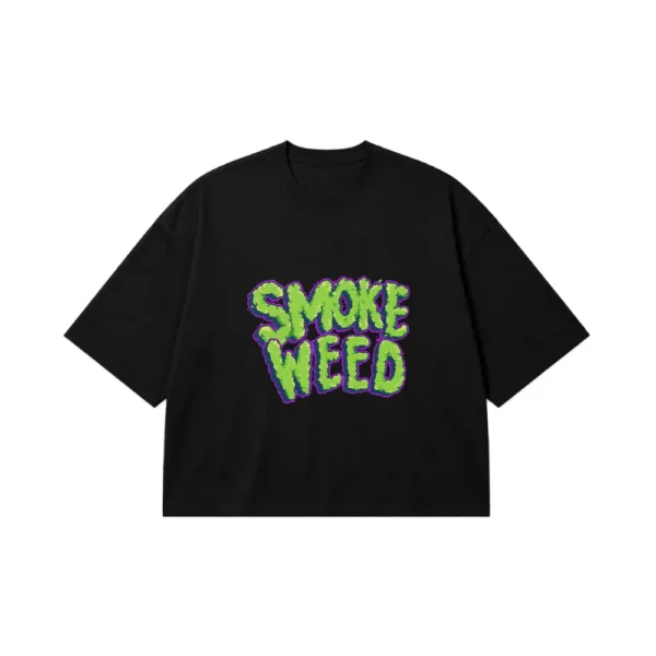 تیشرت باکسی تایپوگرافی Smoke Weed کد 14120