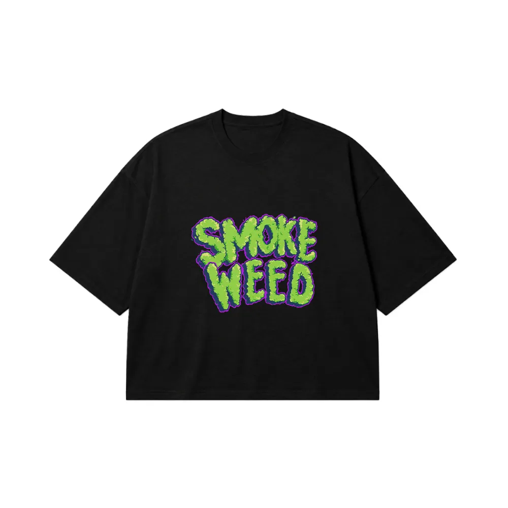 تیشرت باکسی تایپوگرافی Smoke Weed کد 14120