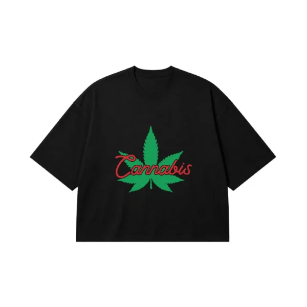 تیشرت باکسی برگ حشیش طرح Cannabis کد 14126