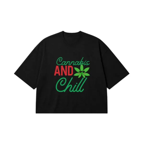 تیشرت باکسی طرح Cannabis and Chill کد 14129