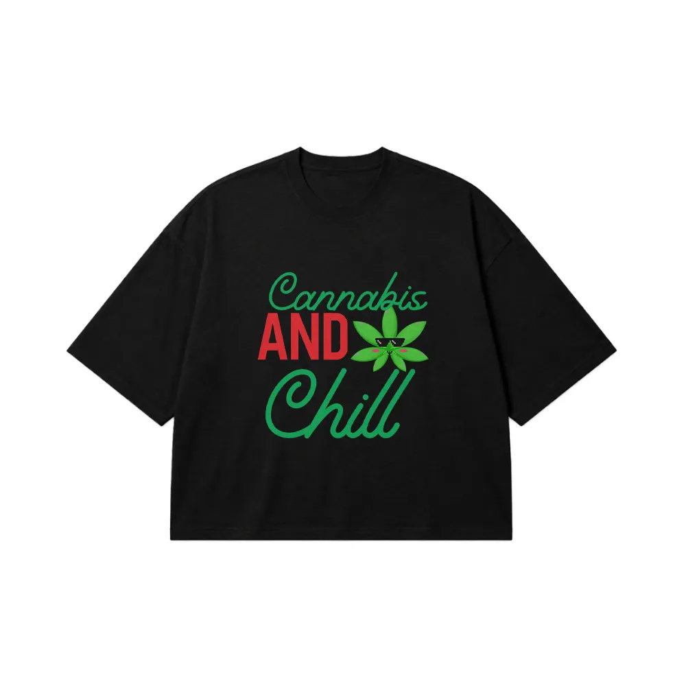 تیشرت باکسی طرح Cannabis and Chill کد 14129