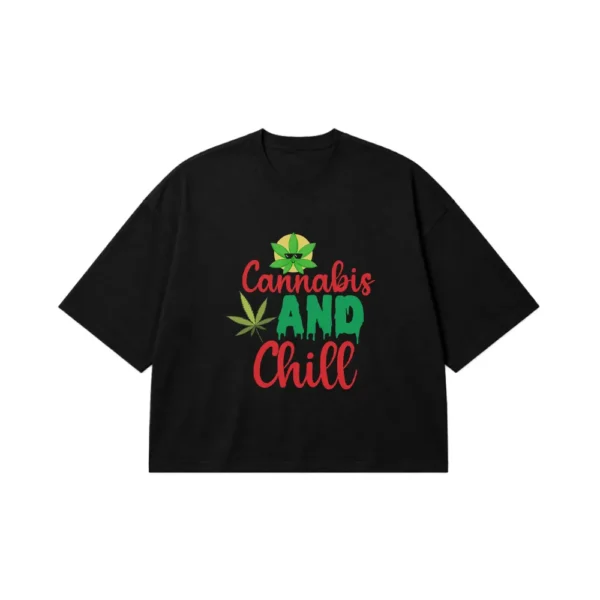 تیشرت باکسی طرح Cannabis And Chill کد 14130
