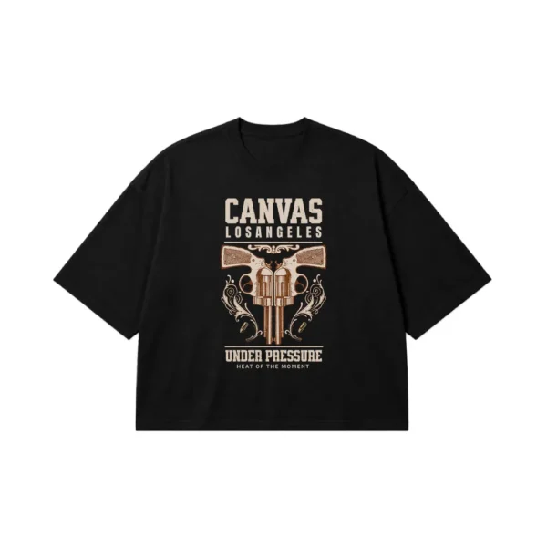 تیشرت باکسی آندرگراند طرح دو تپانچه Canvas کد 14149
