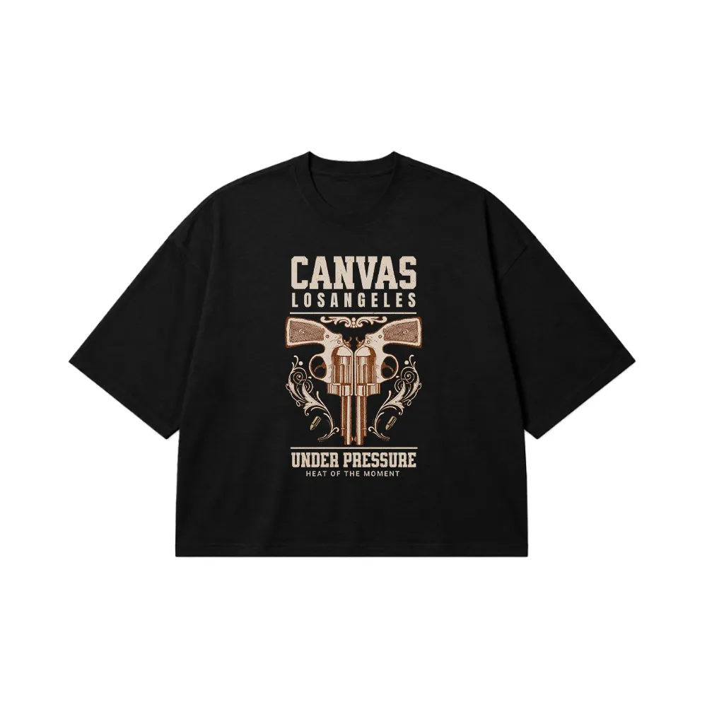 تیشرت باکسی آندرگراند طرح دو تپانچه Canvas کد 14149