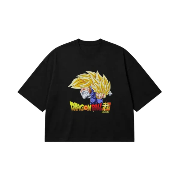 تیشرت باکسی انیمه دراگون بال طرح سوپر سایان (Super Saiyan) کد 1417