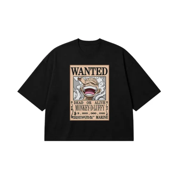 تیشرت باکسی انیمه وان پیس طرح پوستر تحت تعقیب لوفی (Wanted Luffy) کد 14199