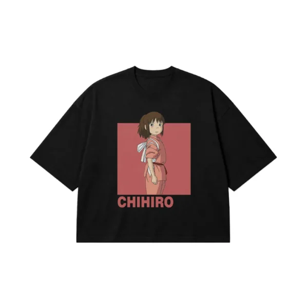 تیشرت باکسی انیمه شیهیرو طرح پرتره (Chihiro) کد 14328