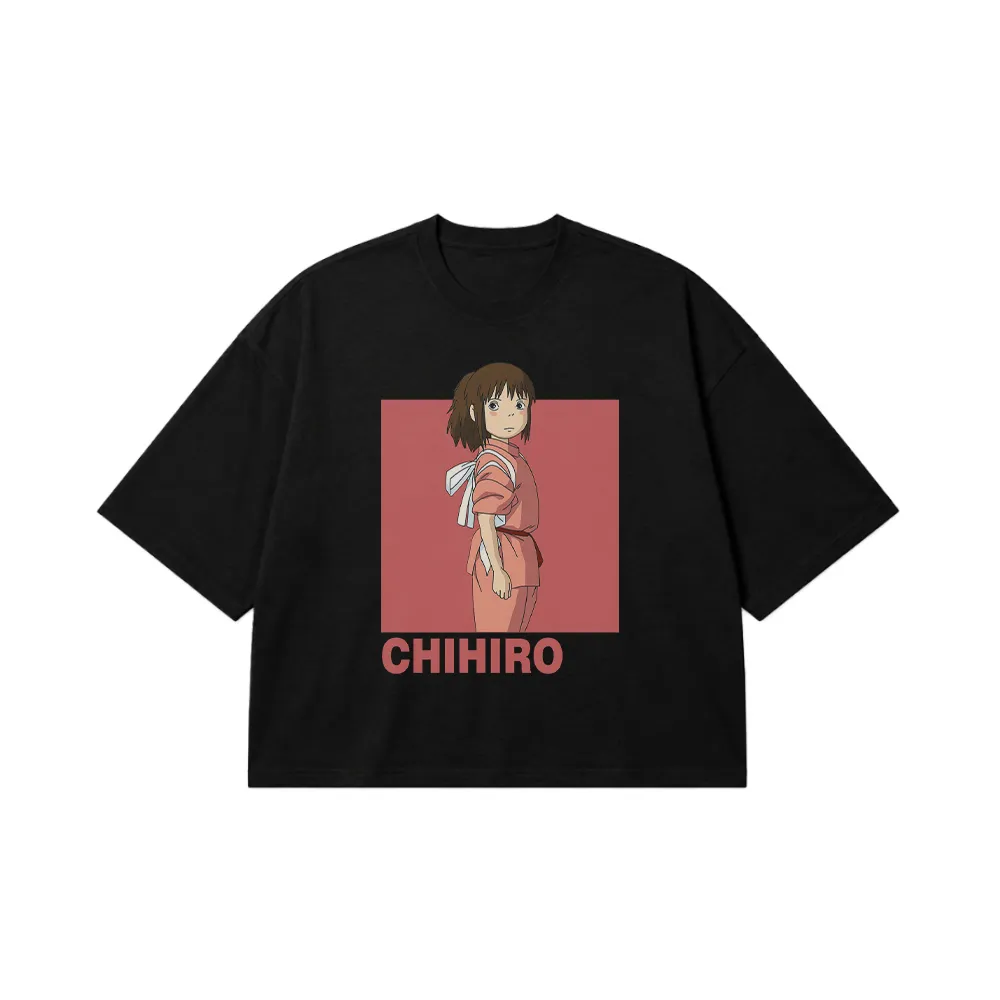 تیشرت باکسی انیمه شیهیرو طرح پرتره (Chihiro) کد 14328