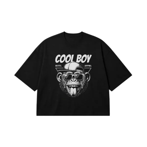 تیشرت باکسی میمون طرح Cool Boy کد 14345