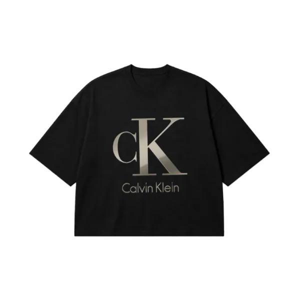 تیشرت باکسی لوگوی Calvin Klein طرح مشکی کد 14426