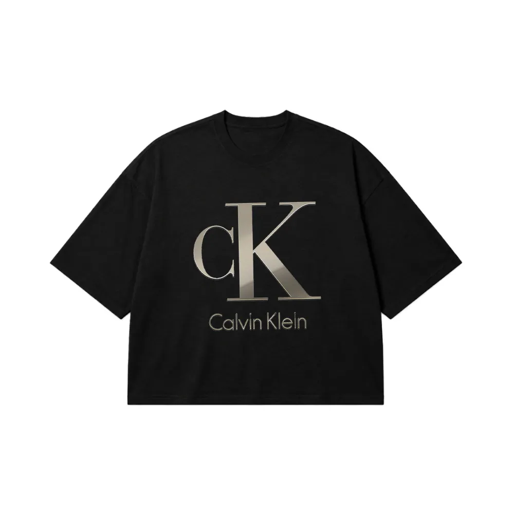 تیشرت باکسی لوگوی Calvin Klein طرح مشکی کد 14426