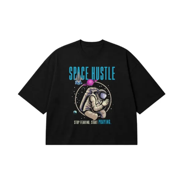 تیشرت باکسی فضانورد طرح Space Hustle کد 1448