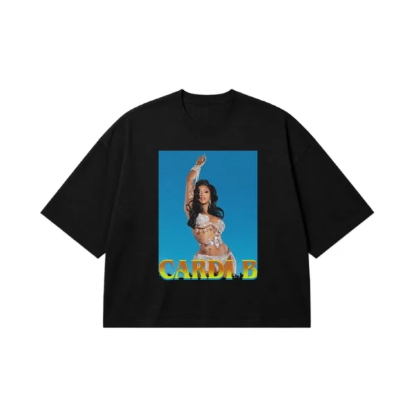تیشرت باکسی کاردی بی طرح عکس رقص (Cardi B) کد 14578
