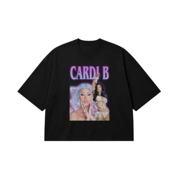 تیشرت باکسی کاردی بی طرح دو عکس (Cardi B) کد 14579