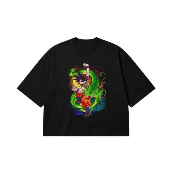 تیشرت باکسی انیمه دراگون بال طرح گوکو و شنرون (Goku & Shenron) کد 14615