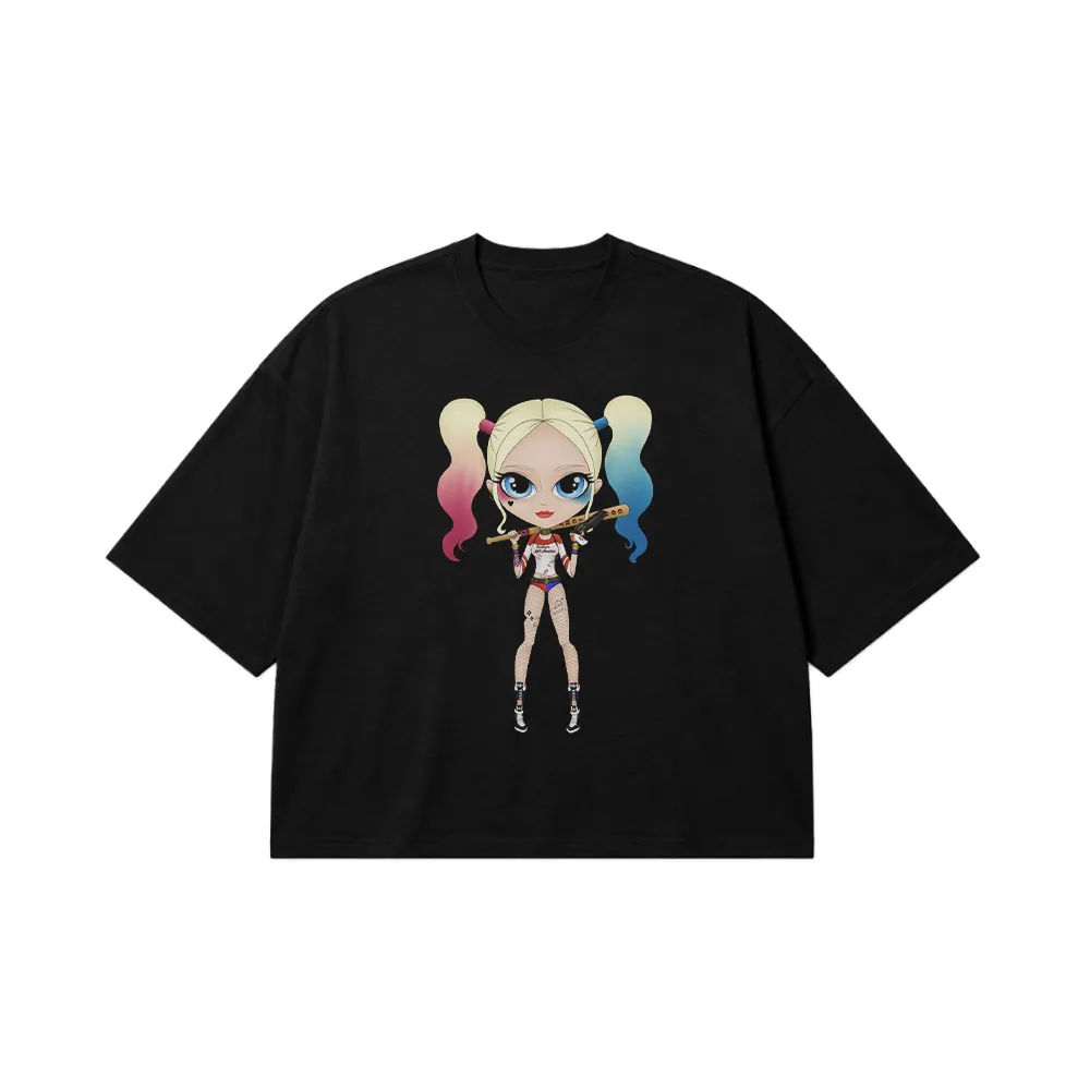 تیشرت باکسی هارلی کویین طرح کارتونی (Harley Quinn) کد 14649