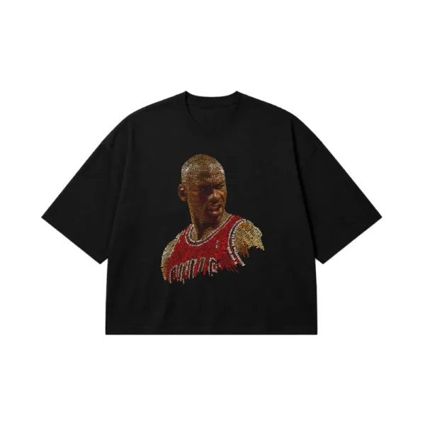 تیشرت باکسی مایکل جردن طرح پرتره تایپوگرافی (Michael Jordan) کد 14659