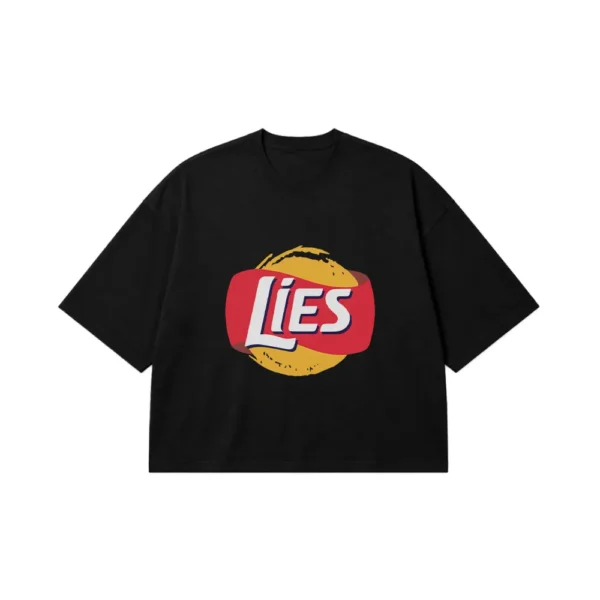 تیشرت باکسی لوگوی پارودی طرح Lies کد 14674