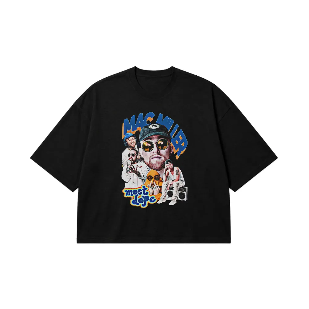 تیشرت باکسی مک میلر طرح کلاژ (Mac Miller) کد 14684