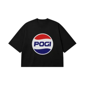 تیشرت باکسی طرح لوگوی پارودی نوشته Pogi کد 14713