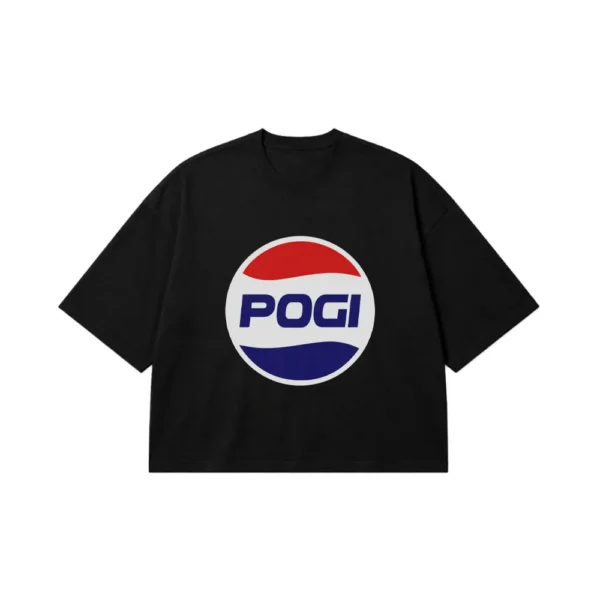 تیشرت باکسی طرح لوگوی پارودی نوشته Pogi کد 14713