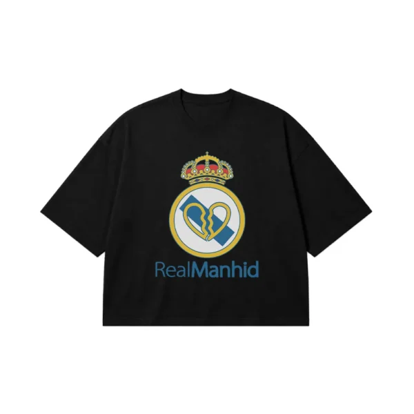 تیشرت باکسی رئال مادرید طرح آرم پارودی قلب شکسته (Real Madrid) کد 14716