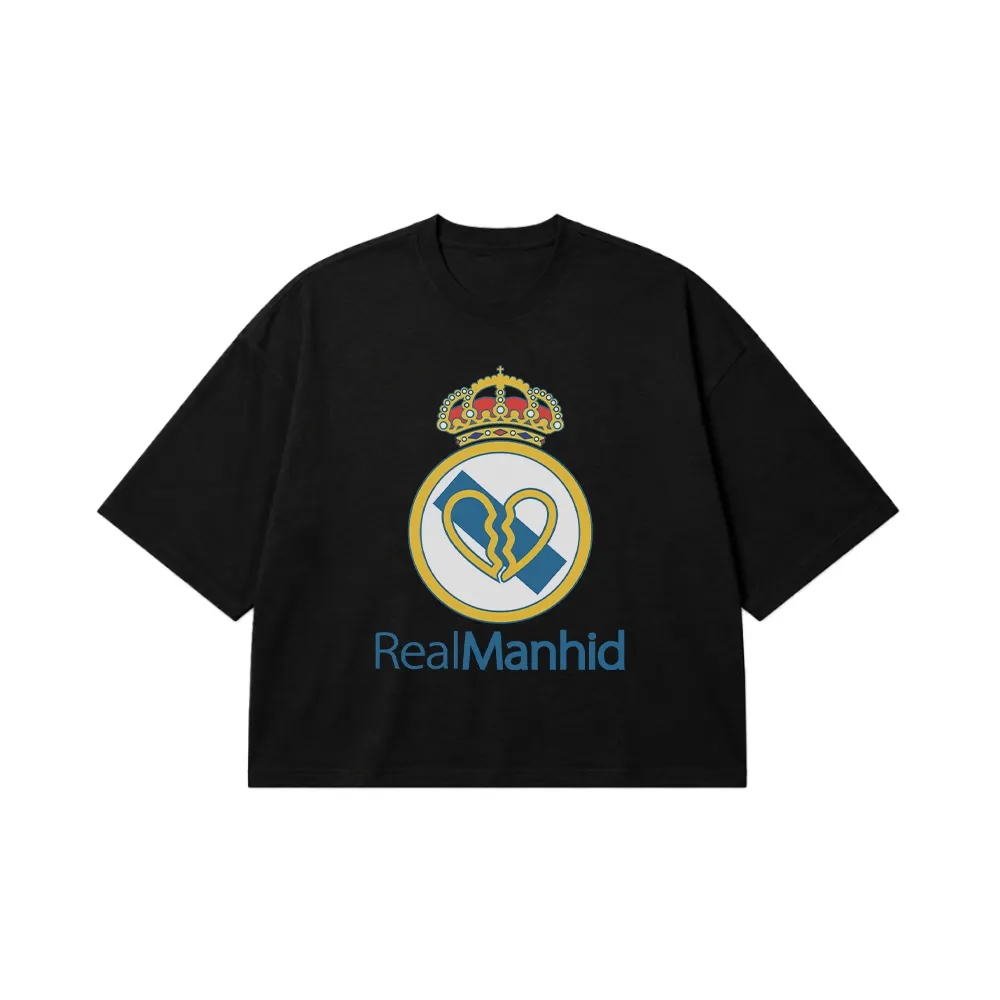 تیشرت باکسی رئال مادرید طرح آرم پارودی قلب شکسته (Real Madrid) کد 14716