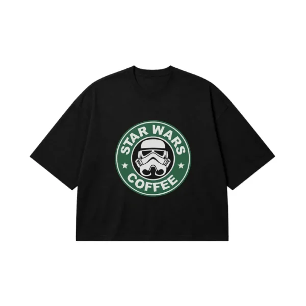 تیشرت باکسی جنگ ستارگان طرح Star Wars Coffee کد 14735