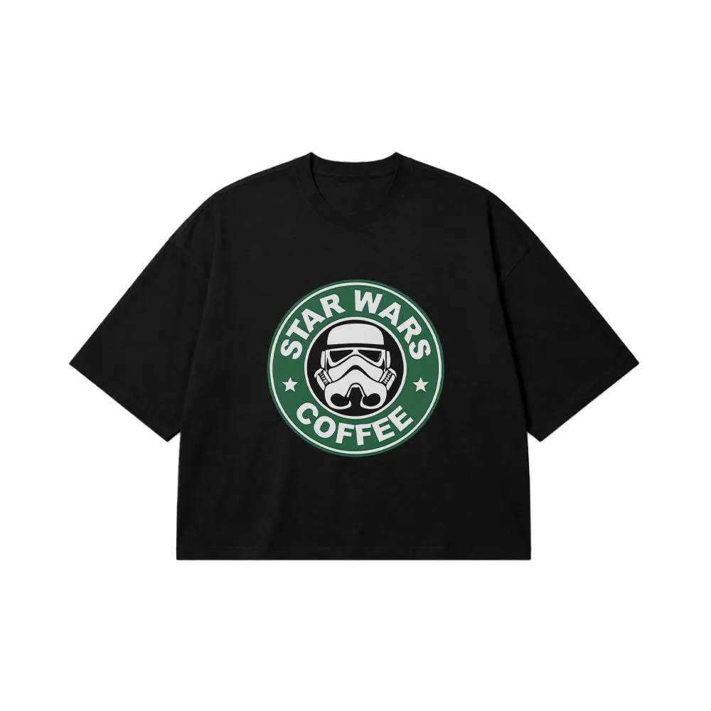 تیشرت باکسی جنگ ستارگان طرح Star Wars Coffee کد 14735