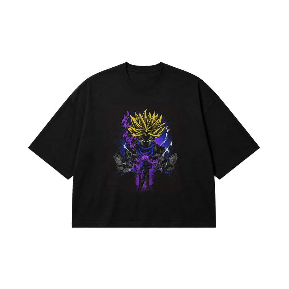تیشرت باکسی انیمه دراگون بال طرح وجتا نئون (Vegeta Neon - Dragon Ball) کد 14750