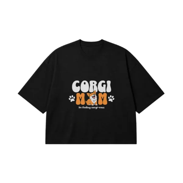 تیشرت باکسی سگ کورگی طرح Corgi Mom کد 14765