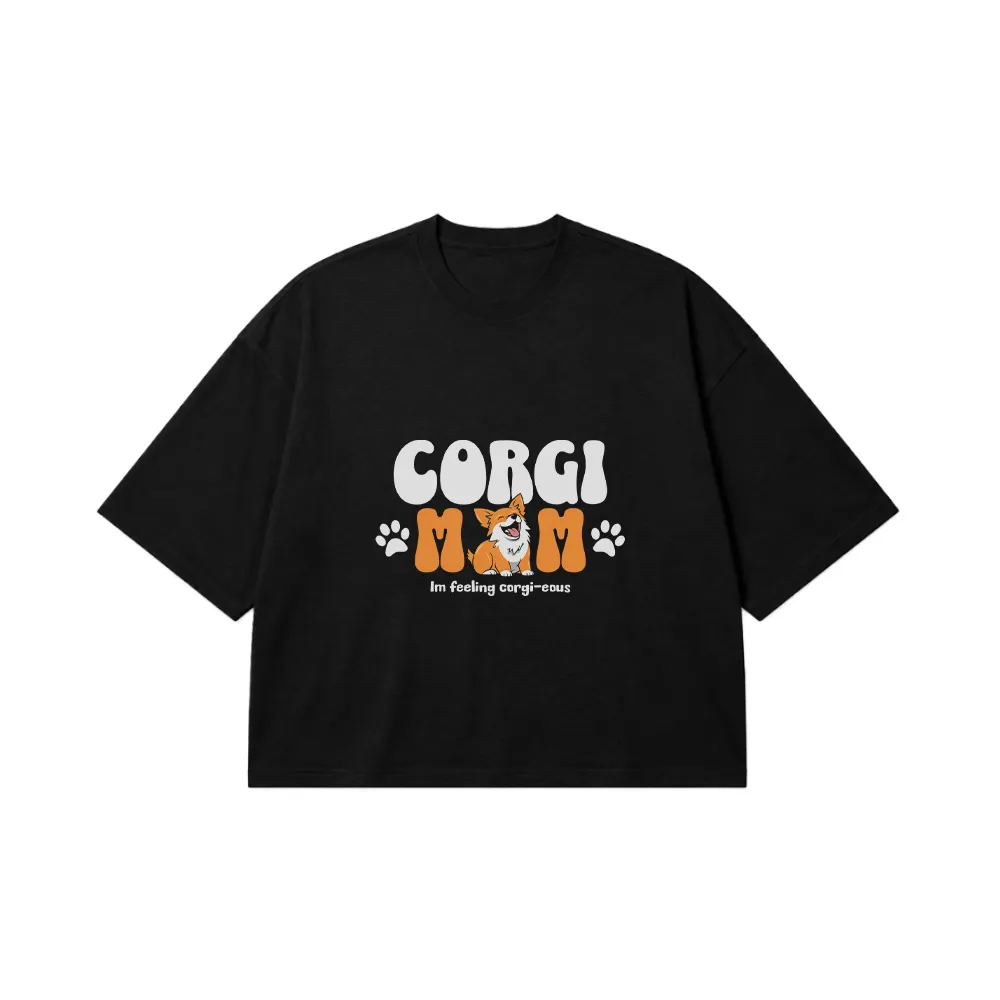 تیشرت باکسی سگ کورگی طرح Corgi Mom کد 14765