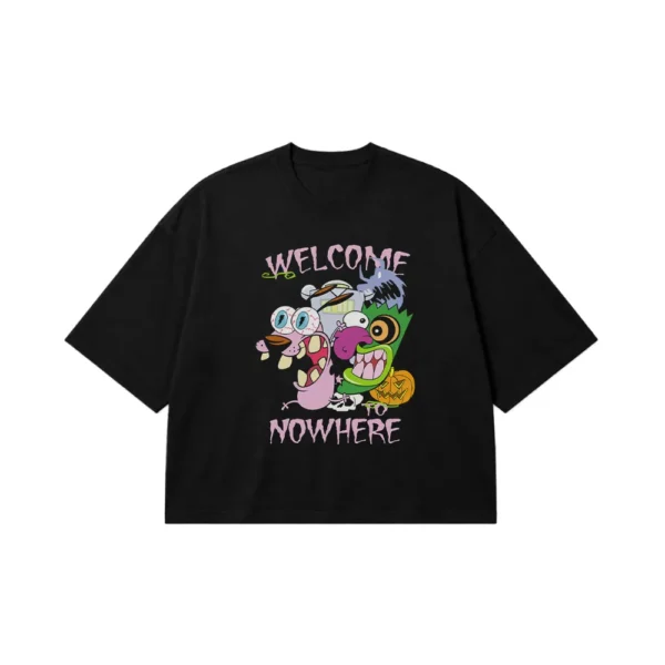 تیشرت باکسی کارتون کوریج طرح Welcome To Nowhere کد 14786