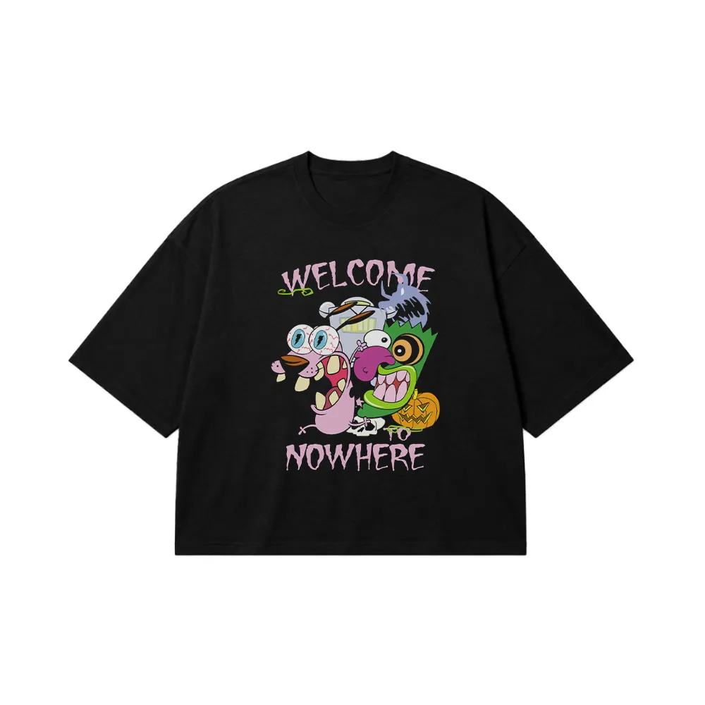 تیشرت باکسی کارتون کوریج طرح Welcome To Nowhere کد 14786