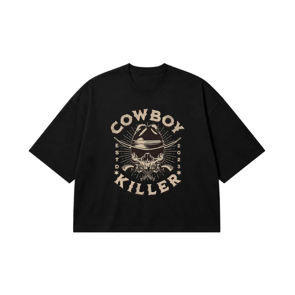 تیشرت باکسی کابوی طرح جمجمه Cowboy Killer کد 14794