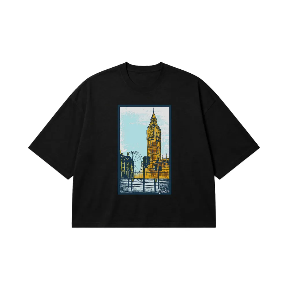 تیشرت باکسی طرح لندن بیگ بن (London Big Ben) کد 14841