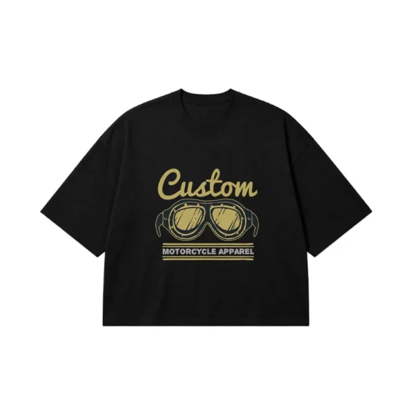 تیشرت باکسی موتورسیکلت طرح عینک Custom Apparel کد 14862