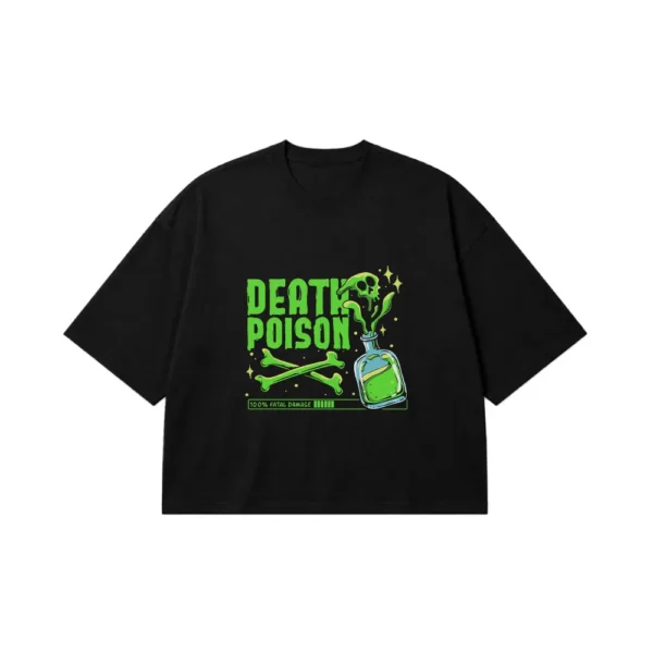 تیشرت باکسی جمجمه طرح Death Poison کد 14935
