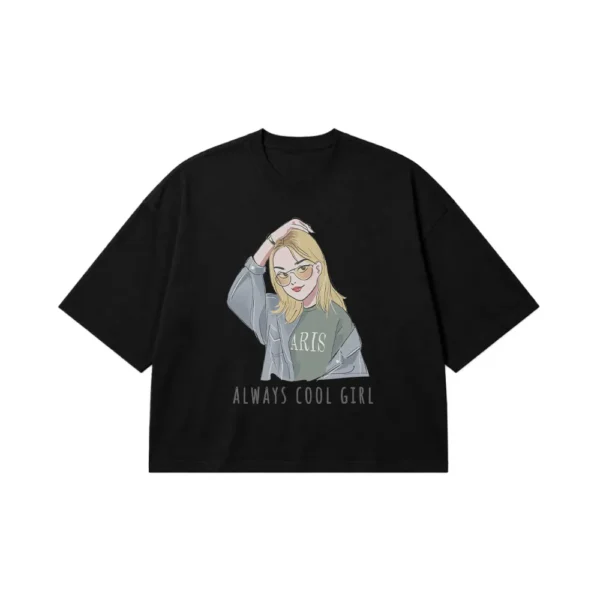 تیشرت باکسی دخترانه طرح Always Cool Girl کد 14986
