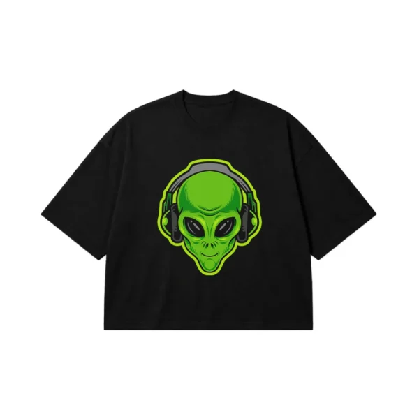 تیشرت باکسی بیگانه طرح هدفون (Alien DJ) کد 14989